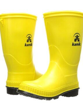 Kamik rain boots in yellow - big kid size 4